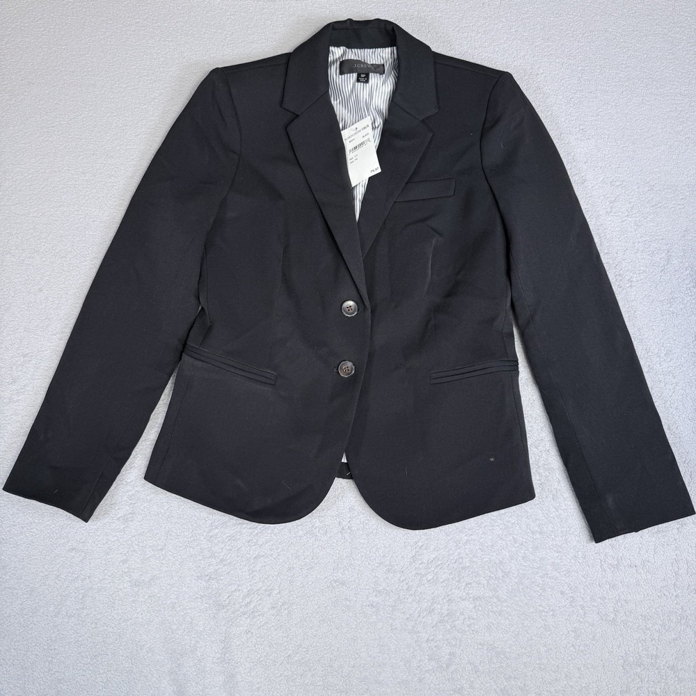 NEW J Crew 365 Size S Career Single Button Blazer Jacket Black Lined Long Sleeve